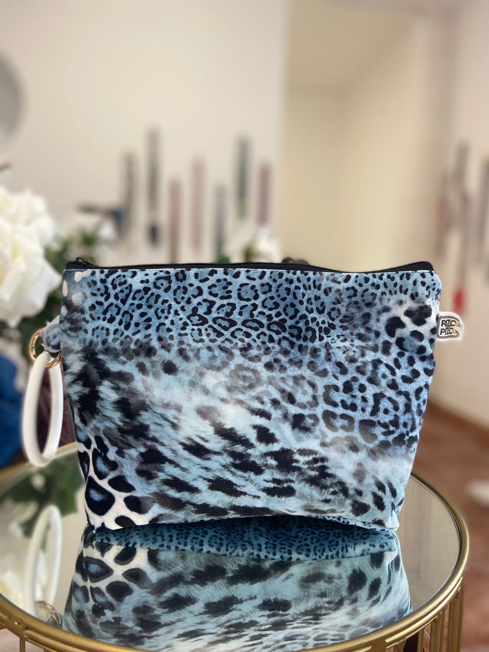 Animal Print Blue Toiletry Bag