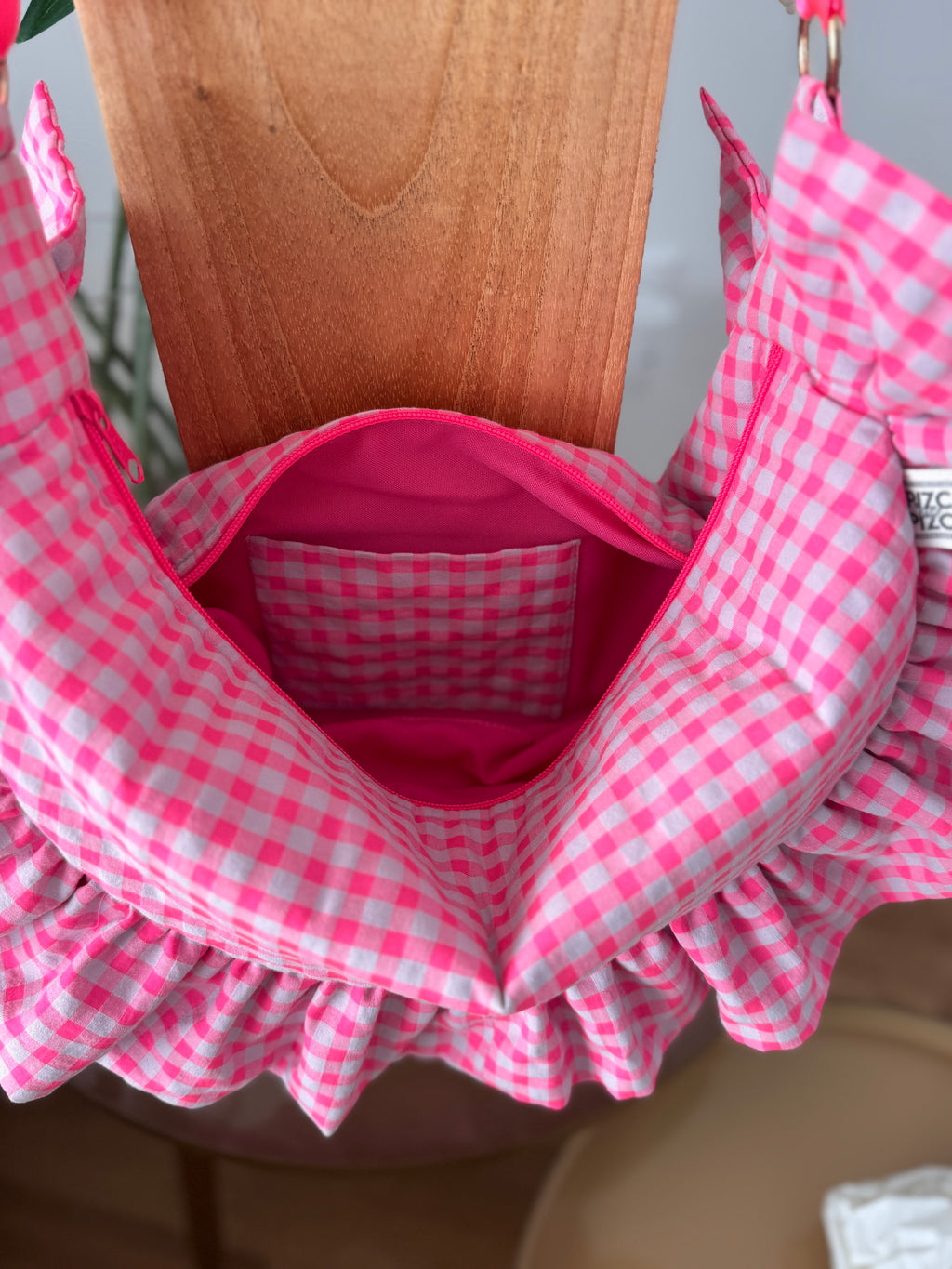 Bolso Volantina Flúor Rosa