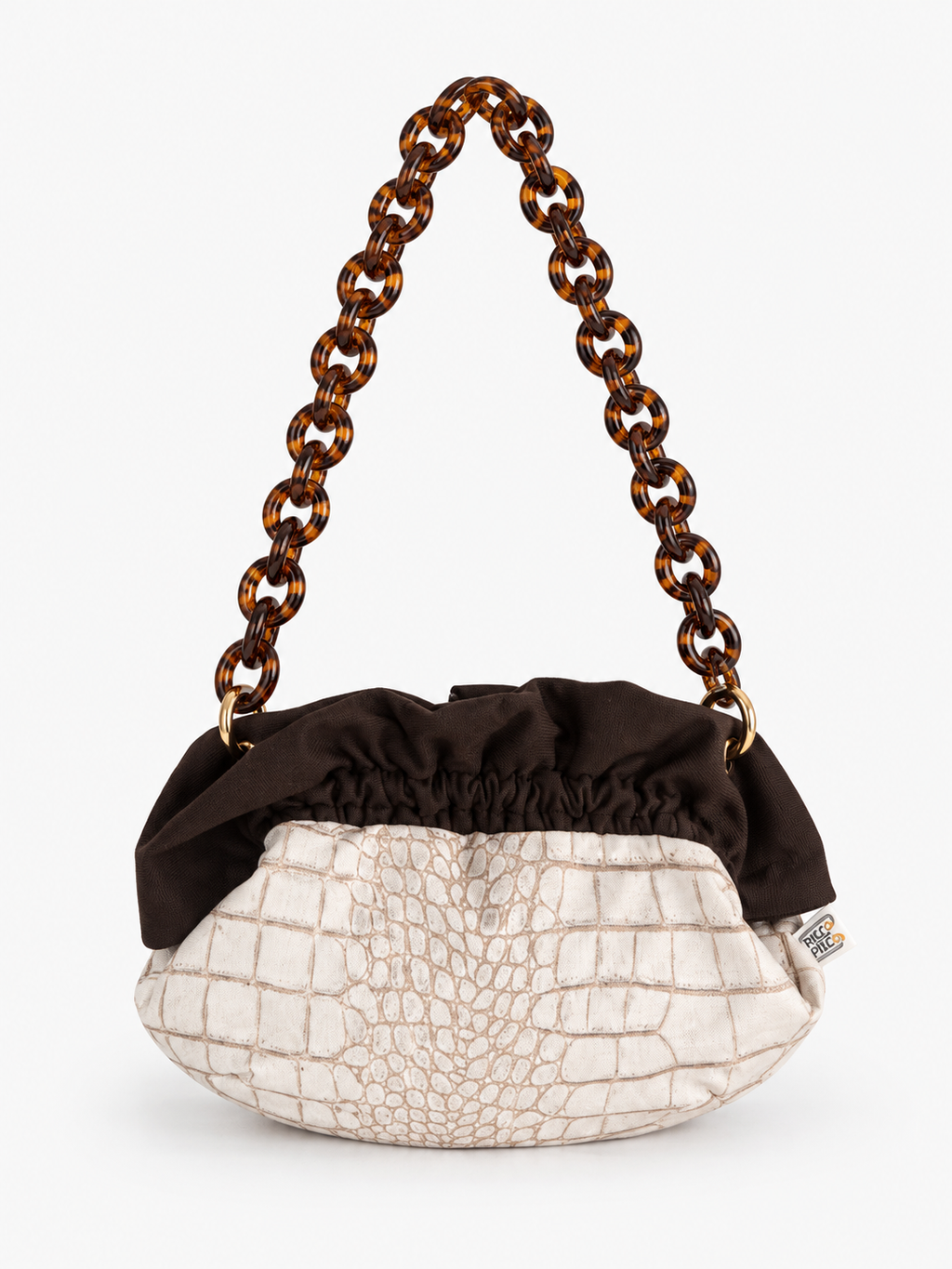 Bolso Baguette Animal Print Beige