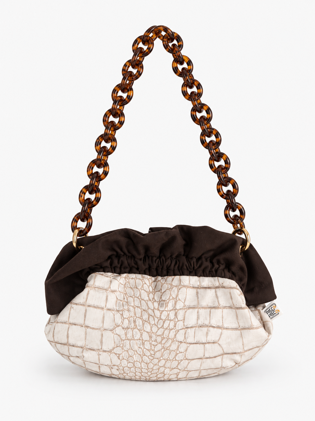 Bolso Baguette Animal Print Beige
