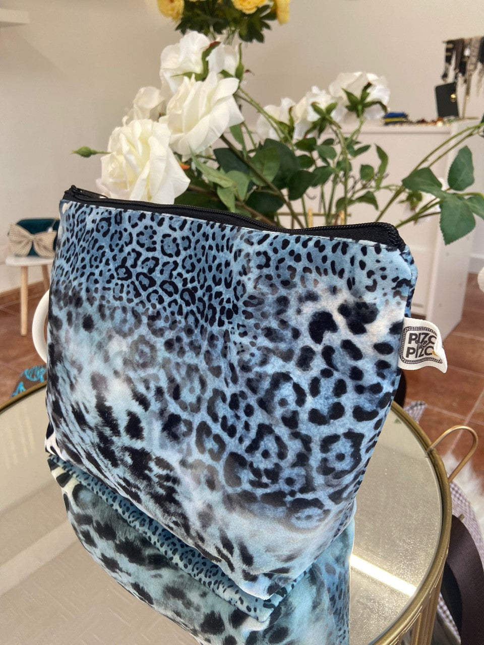Animal Print Blue Toiletry Bag