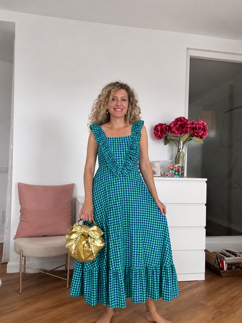 Vestido vichy volante