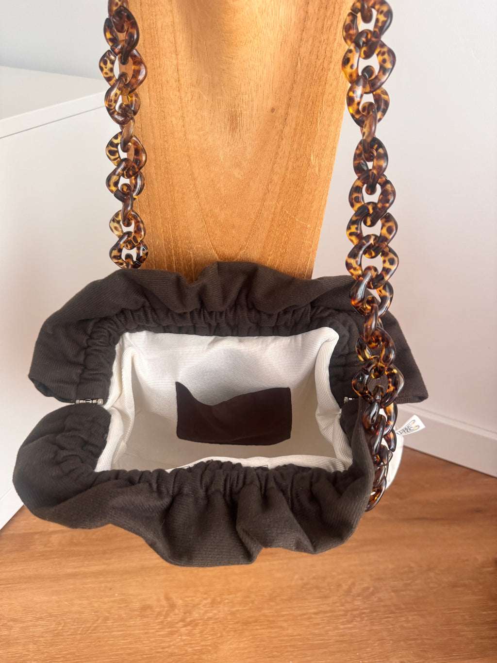 Bolso Baguette Animal Print Beige