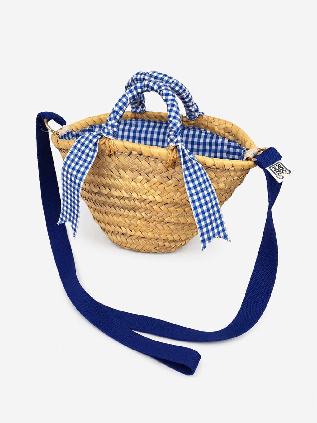 Blue Animal Print Baguette Bag