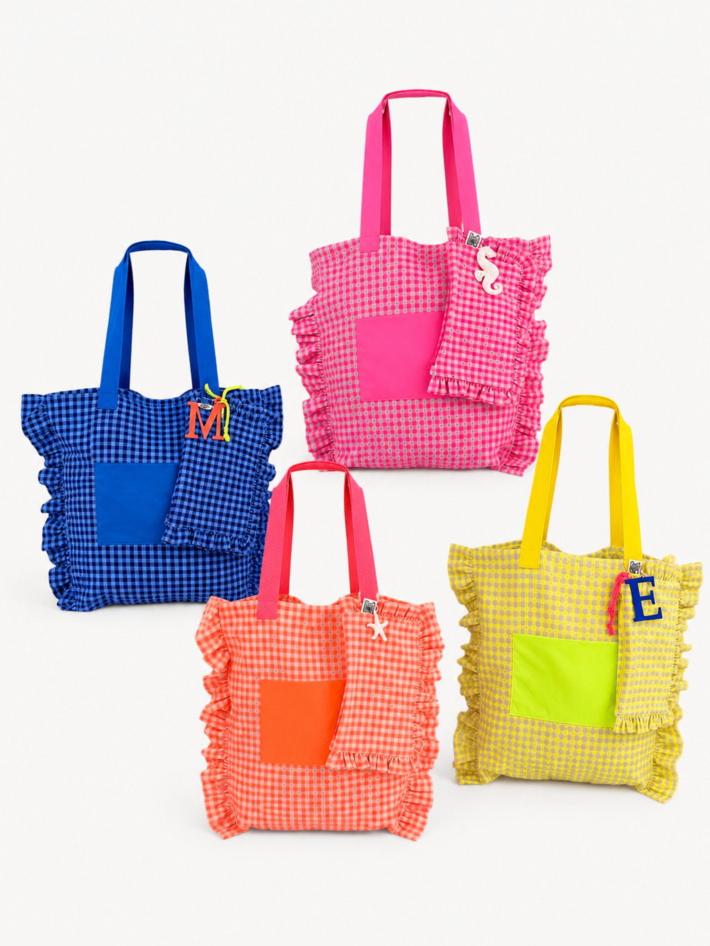 Gingham Beige Tote Bag
