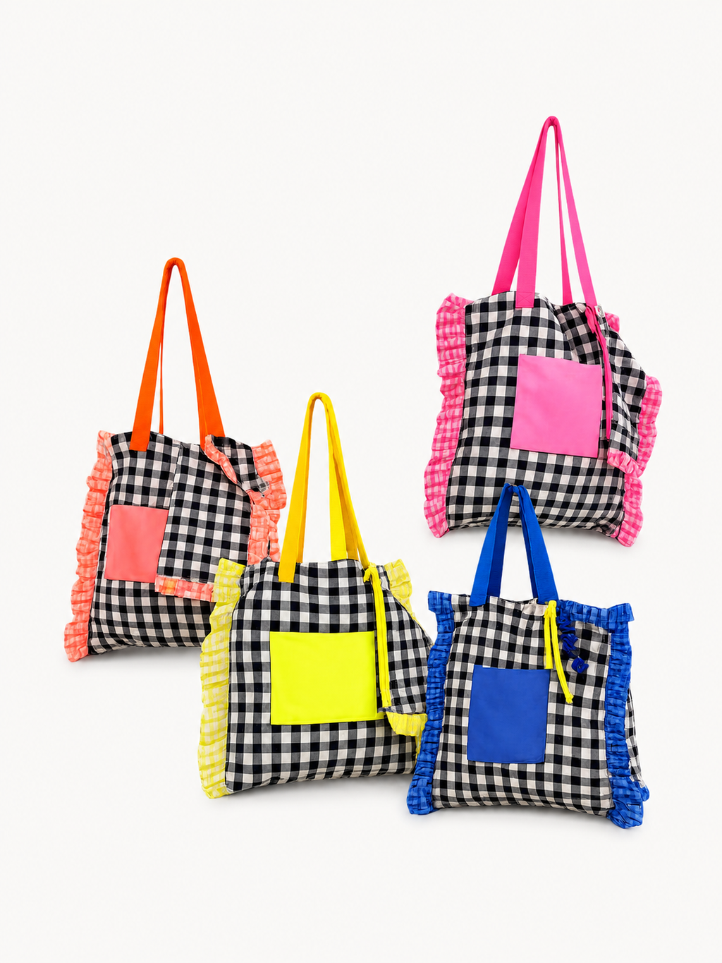 Gingham Beige Tote Bag