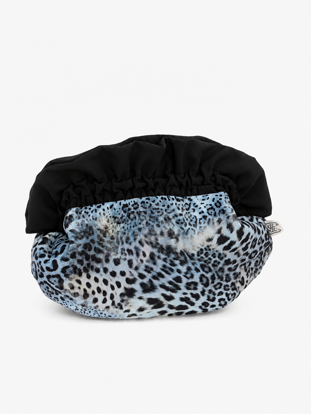 Blue Animal Print Baguette Bag
