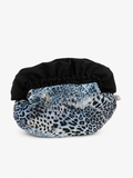 Blue Animal Print Baguette Bag