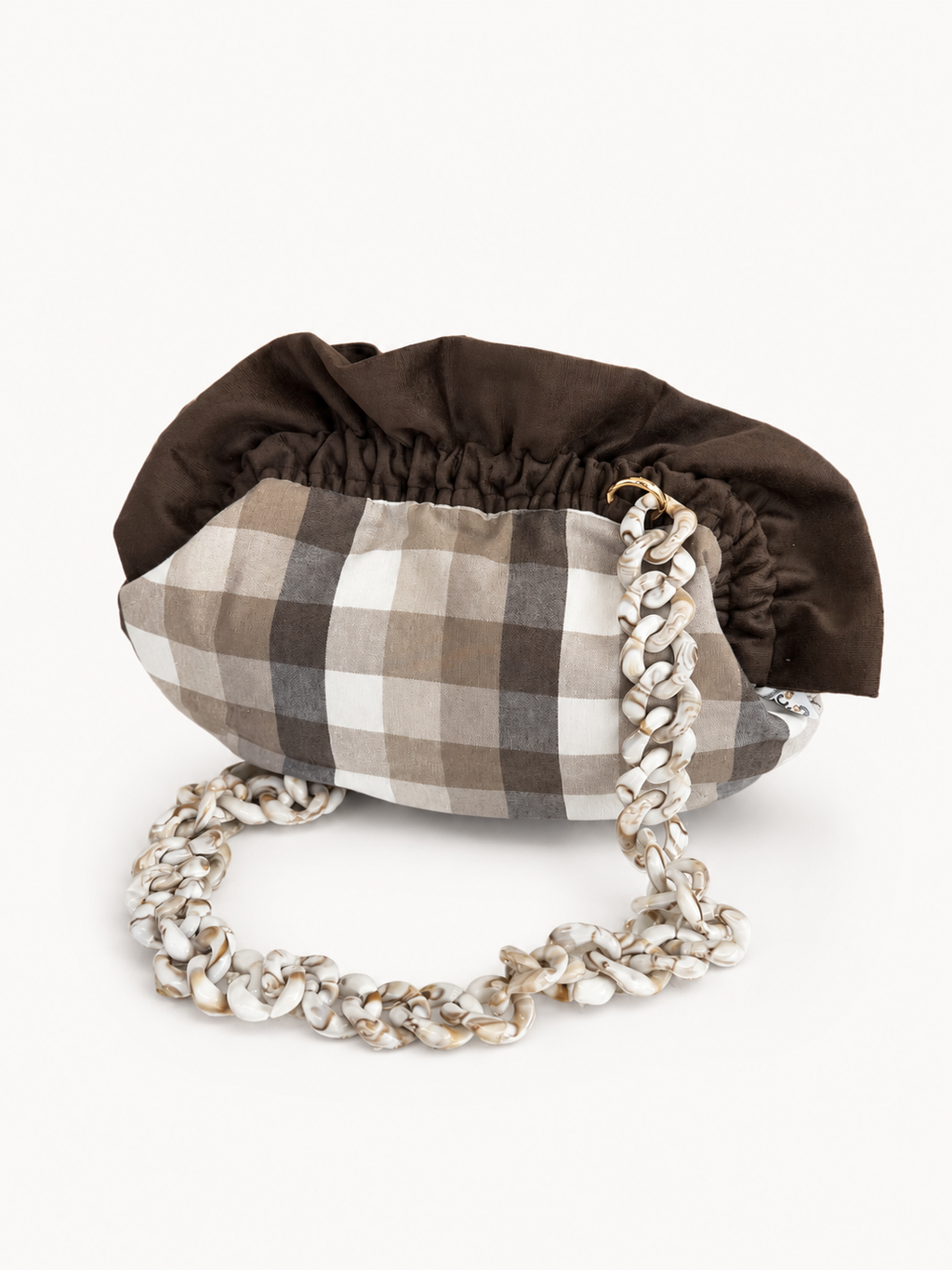 Bolso Baguette Vichy Marrón