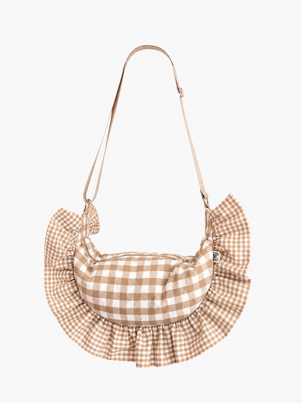 Mustard Gingham Baguette Bag