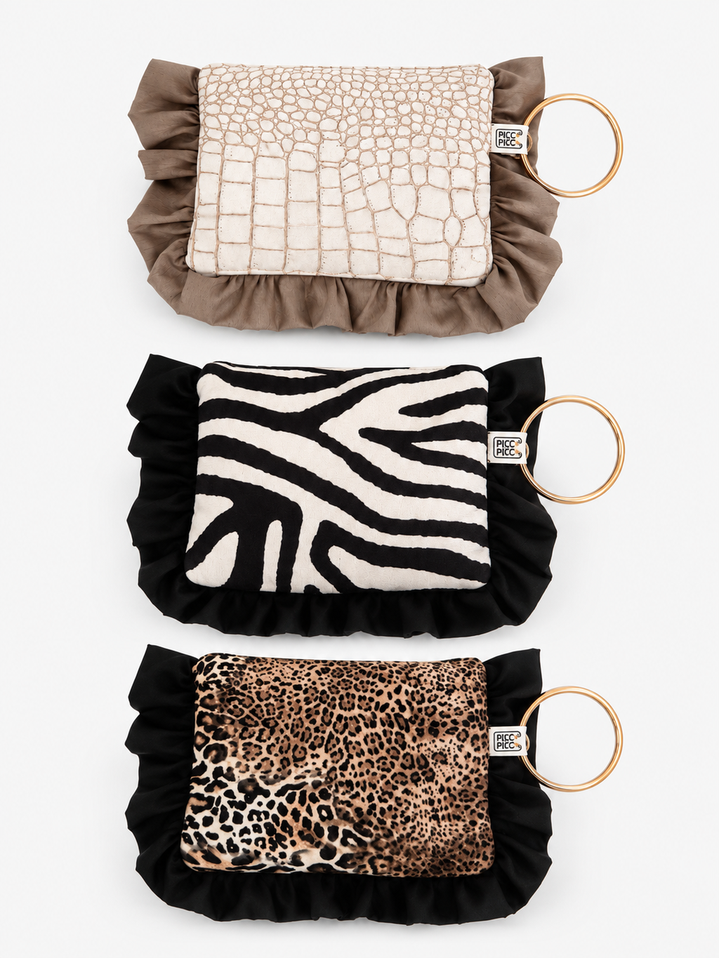 Bolso de mano Terciopelo Volantes