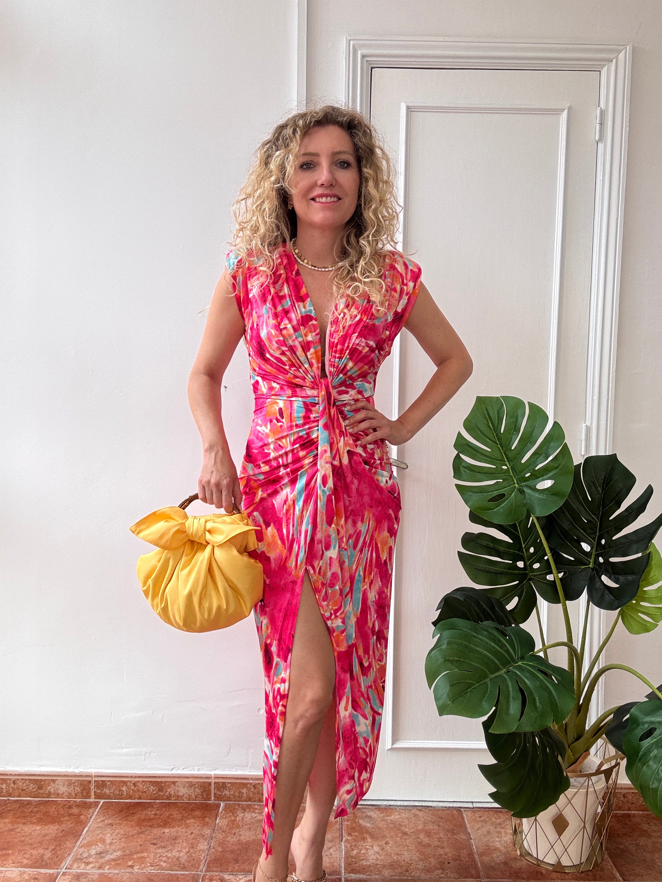 Black Floral Knot Dress