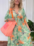Fluorescent Gingham Shopper Bag
