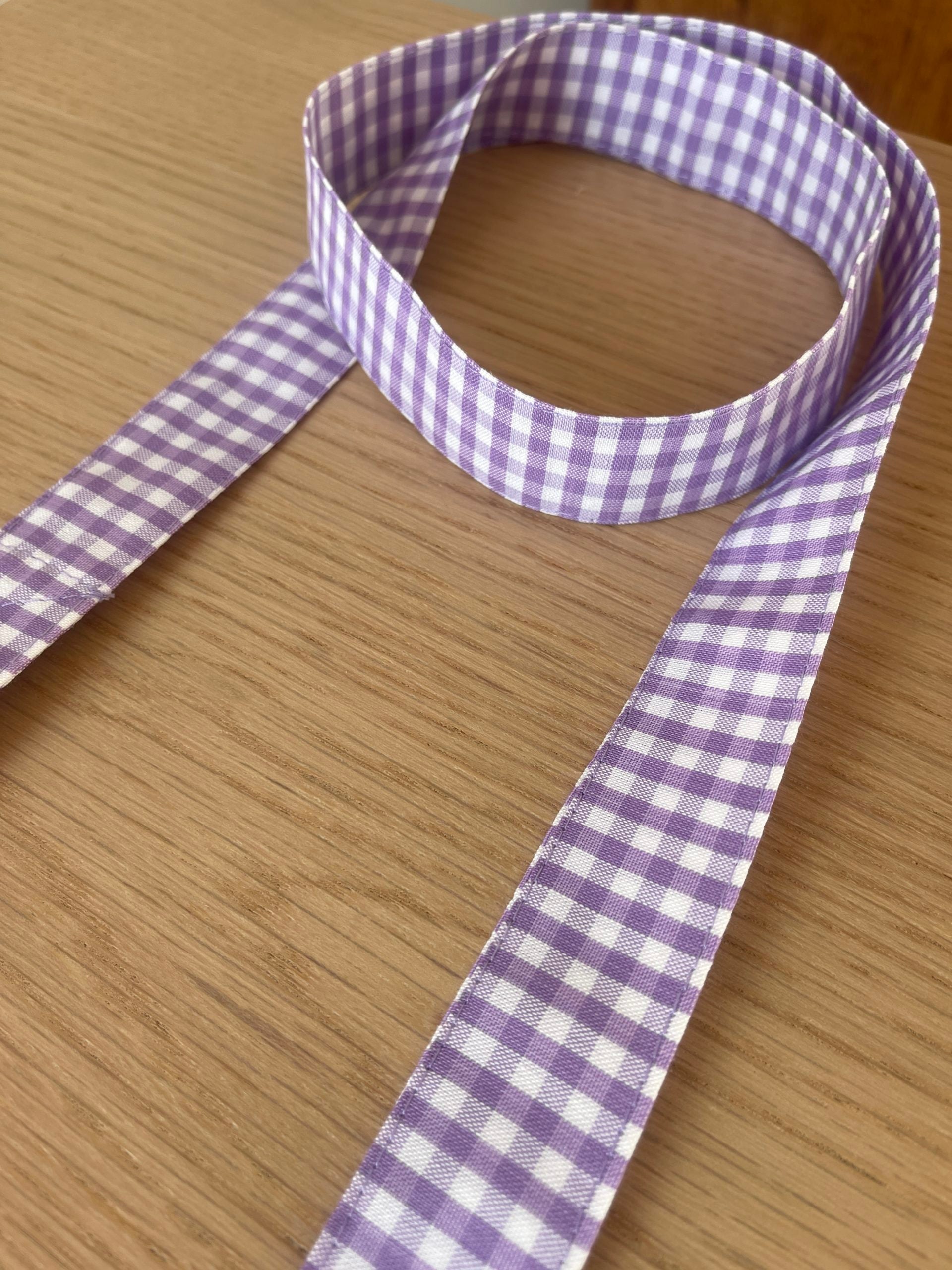 Lilac Gingham Grosgrain Ribbon