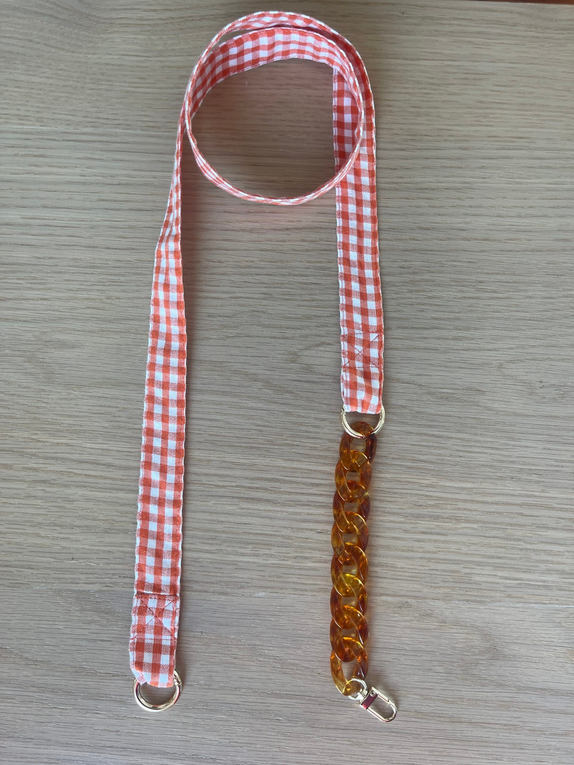 Orange Gingham Mobile Ribbon