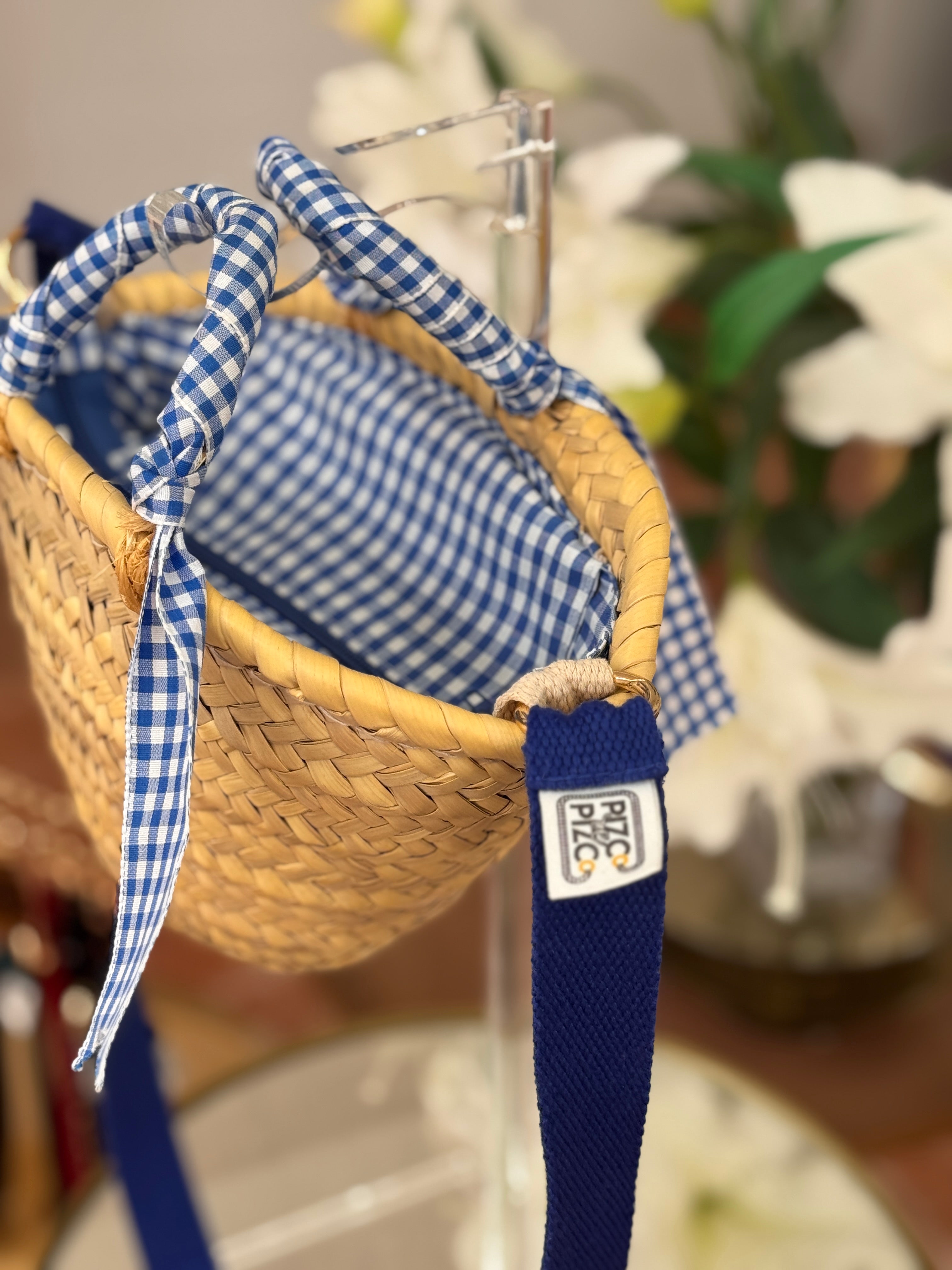 Blue Animal Print Baguette Bag