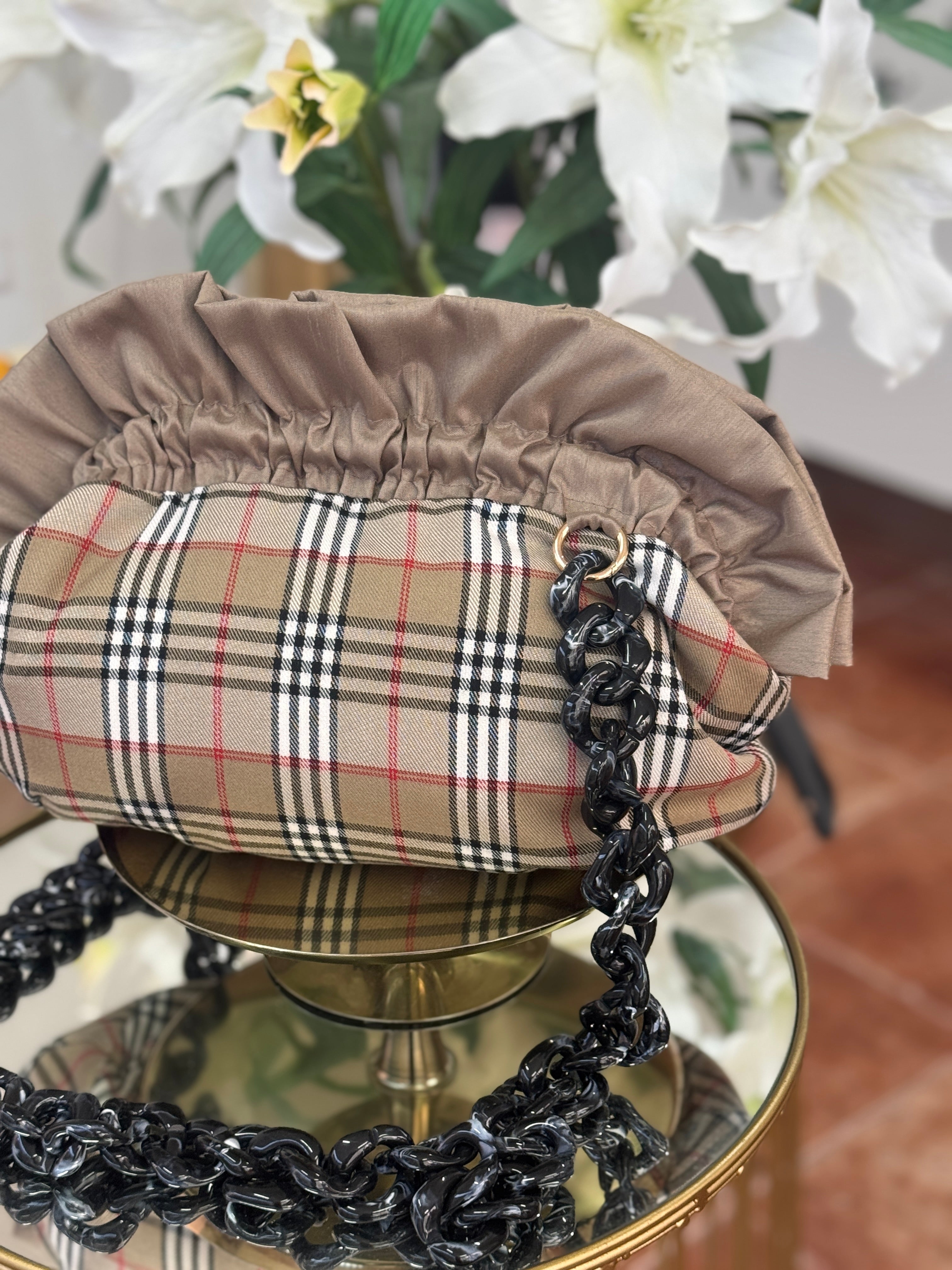 Blue Animal Print Baguette Bag