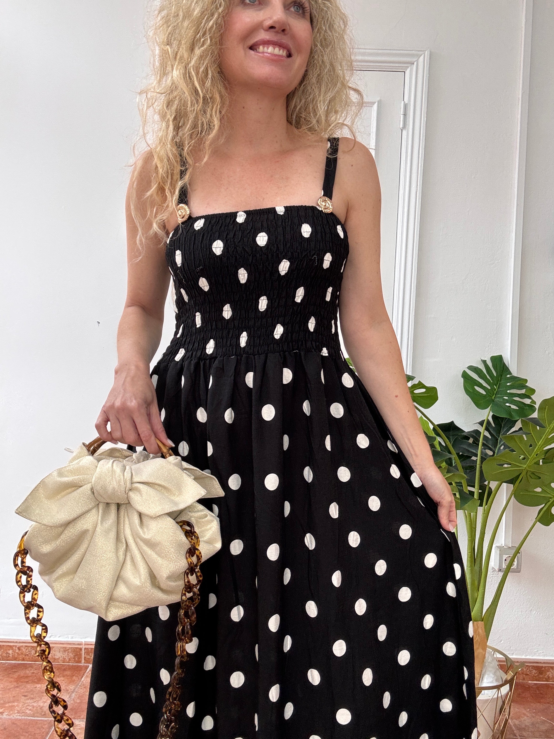 Black Floral Knot Dress