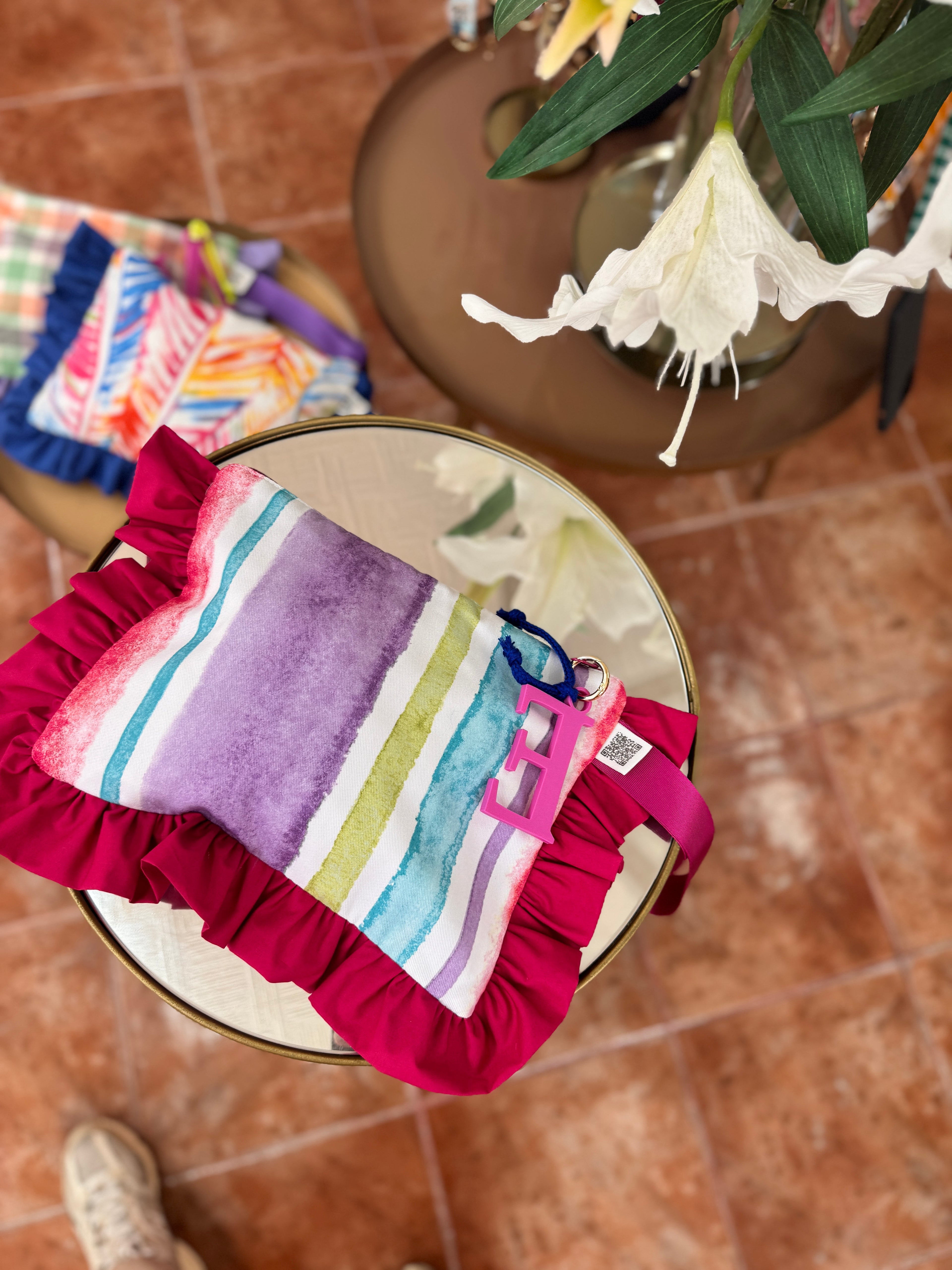 Neon Pink Gingham Toiletry Bag