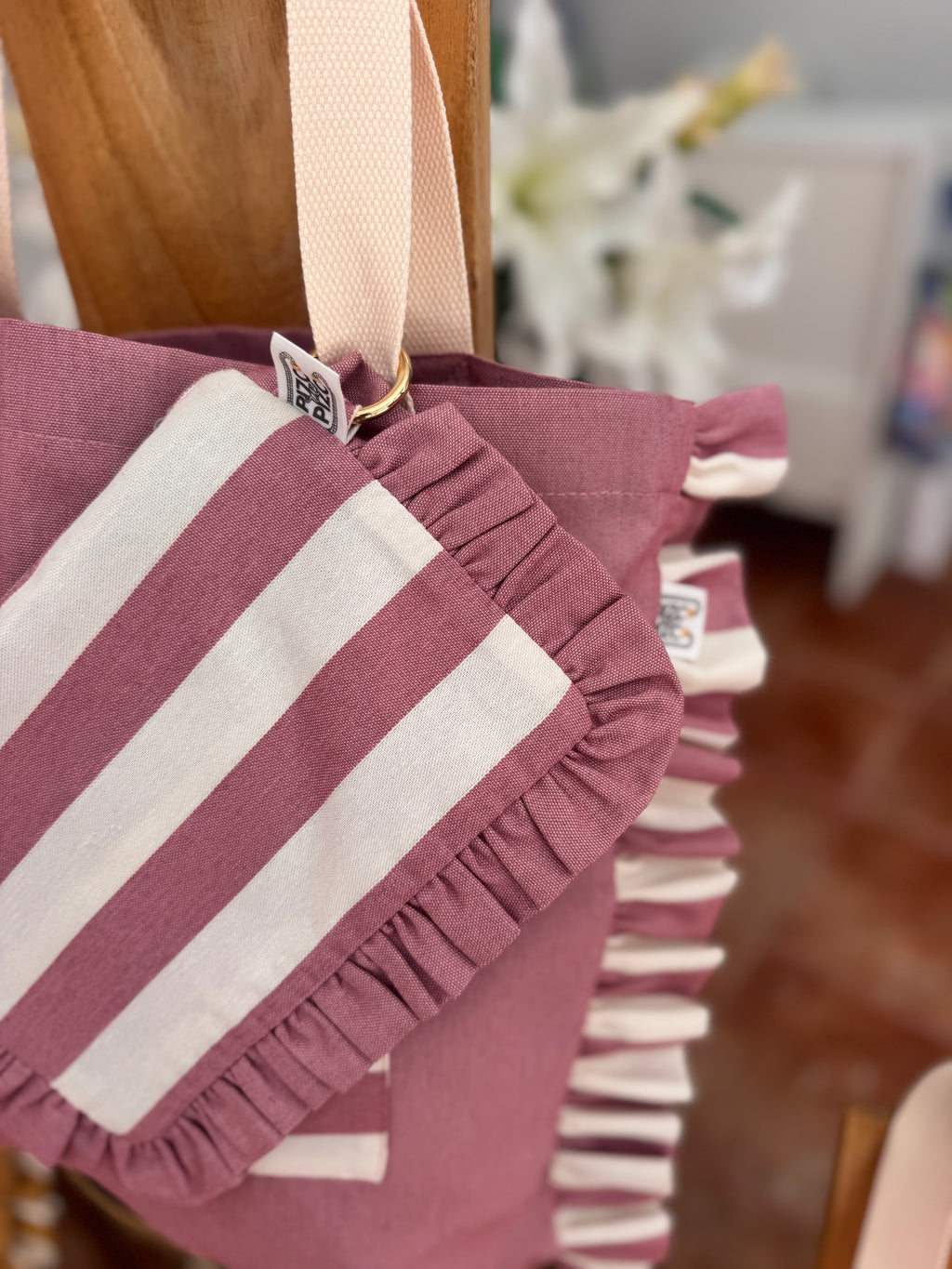 Gingham Beige Tote Bag