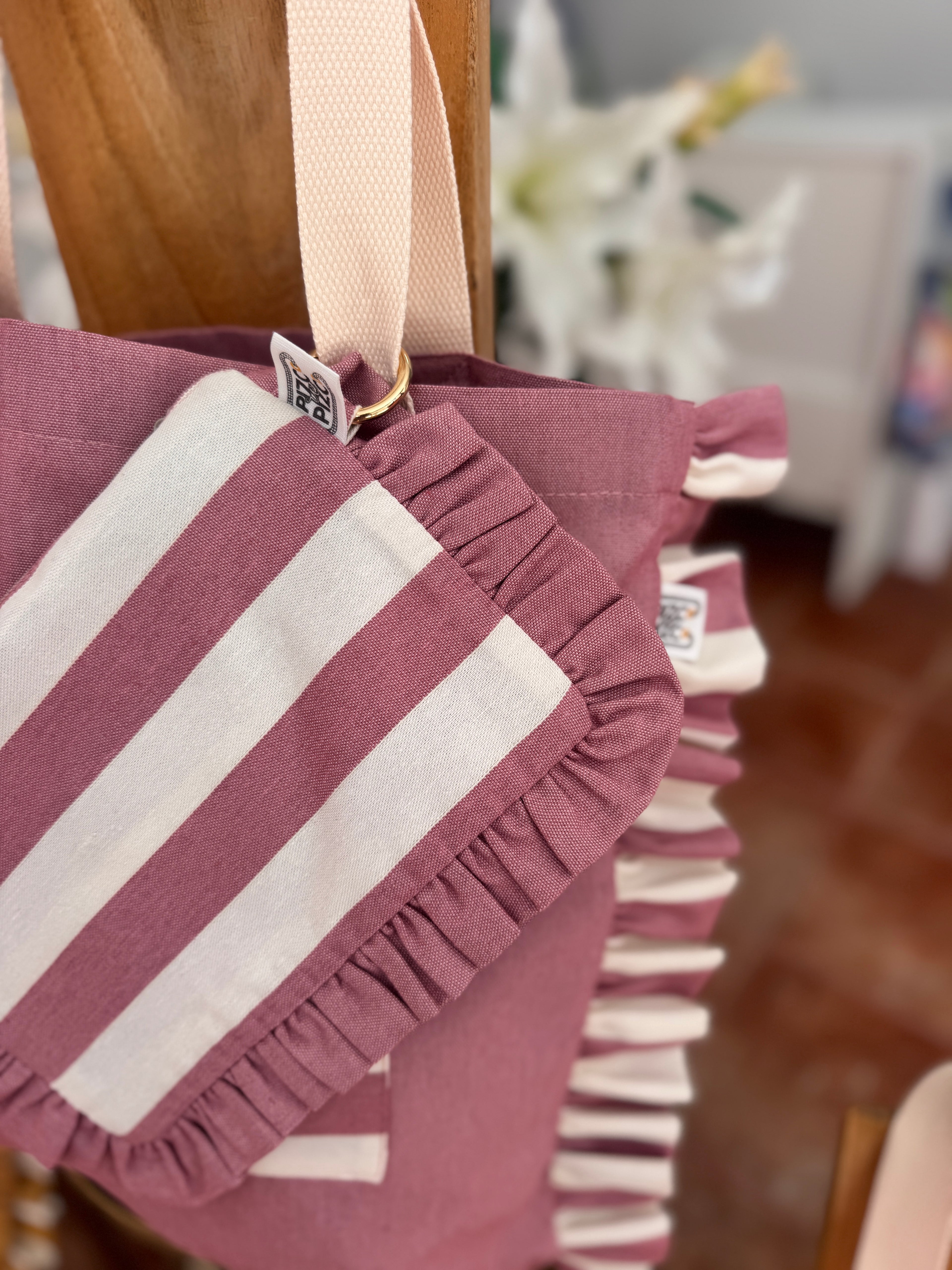 Gingham Beige Tote Bag