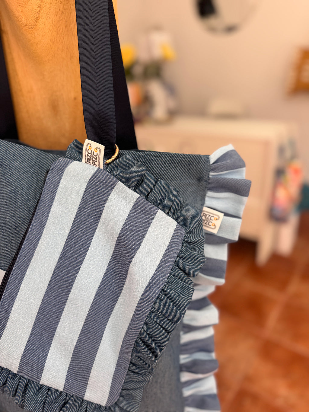 Gingham Beige Tote Bag