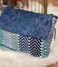 Blue Animal Print Baguette Bag