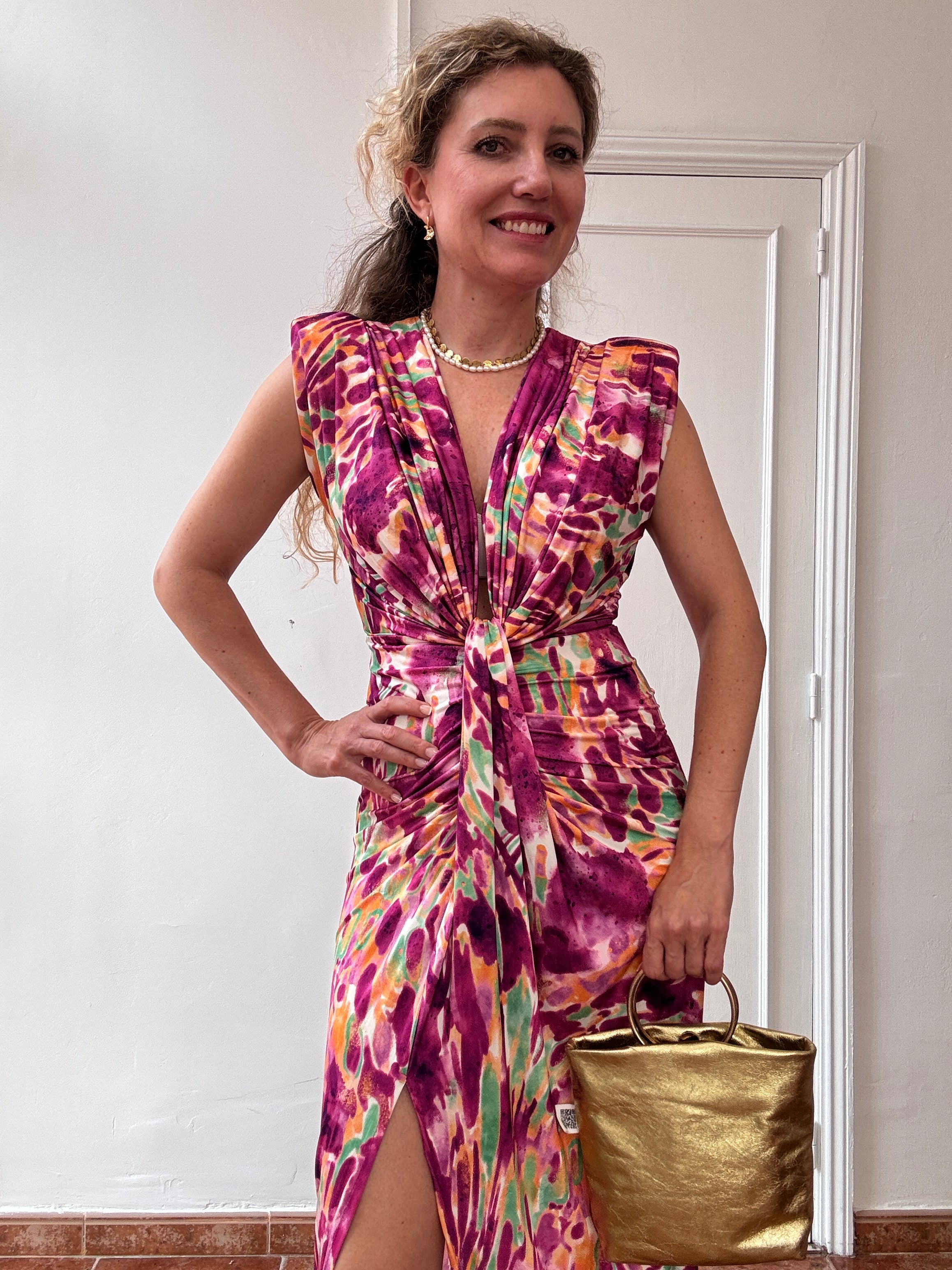 Black Floral Knot Dress