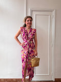 Black Floral Knot Dress